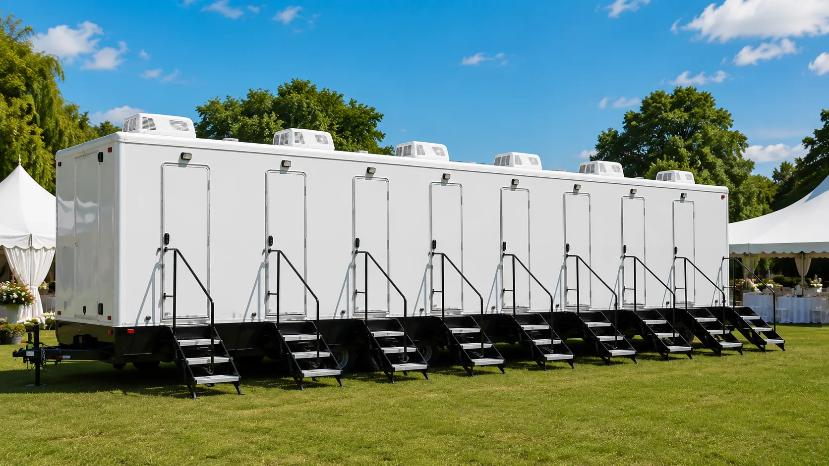 8 Stall Restroom Trailer in Woodland, CA