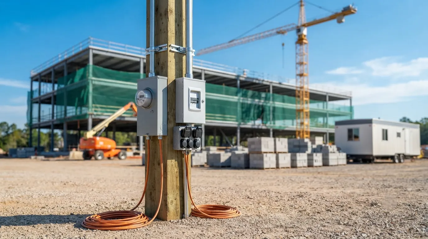 Temporary Power Pole in Woodland, CA